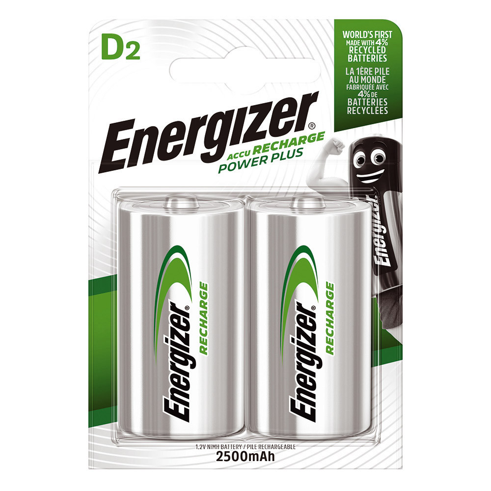 2 piles rechargeables ENERGIZER HR20 Ni-MH