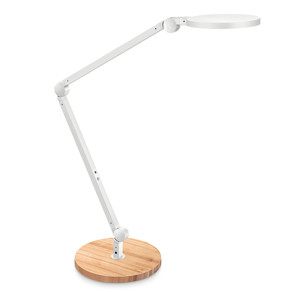 Lampe LED du bureau CEP Giant Silva bois et blanc