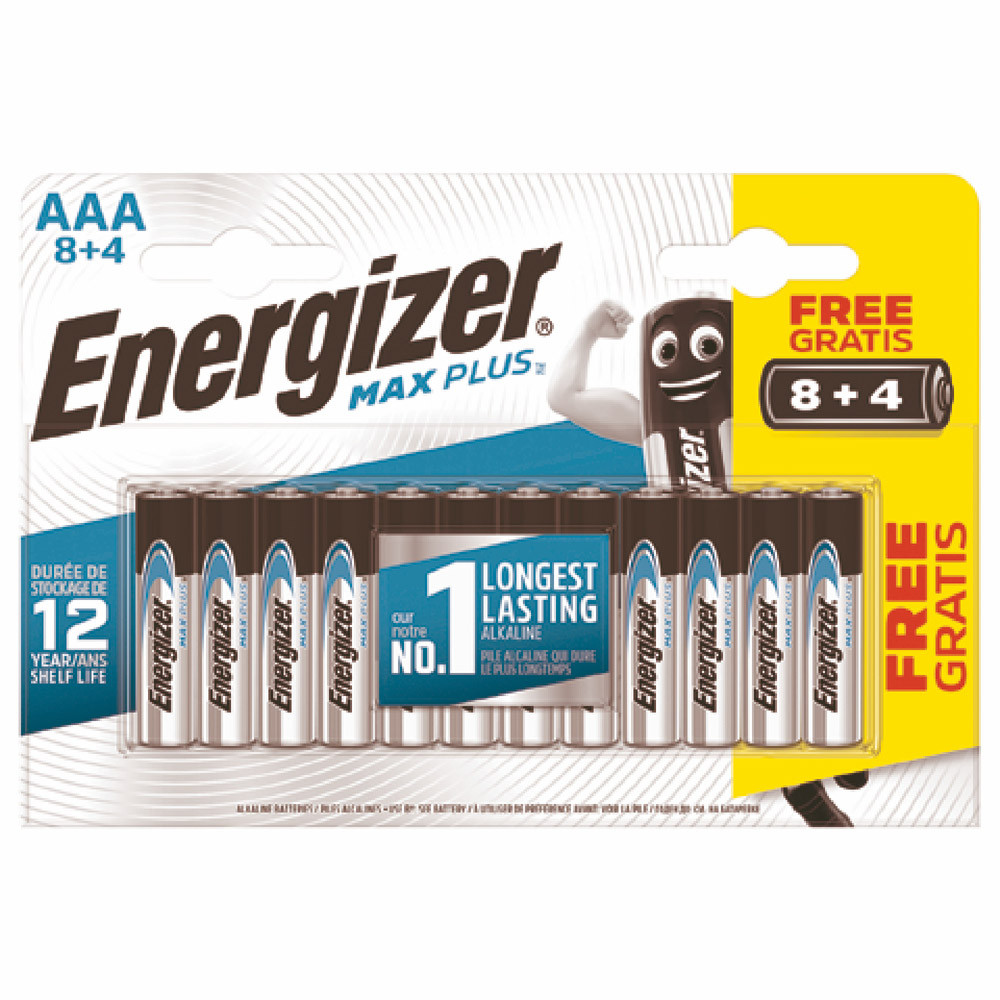 Piles Energizer Max Plus AAA, pack de 12 piles