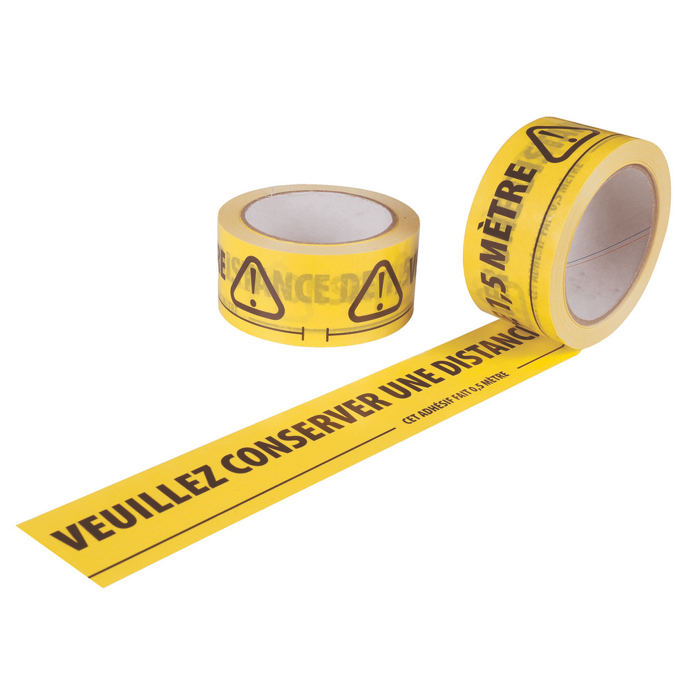 6 rubans adhésifs de distanciation repositionnable Dim. 50 mm x 33 m