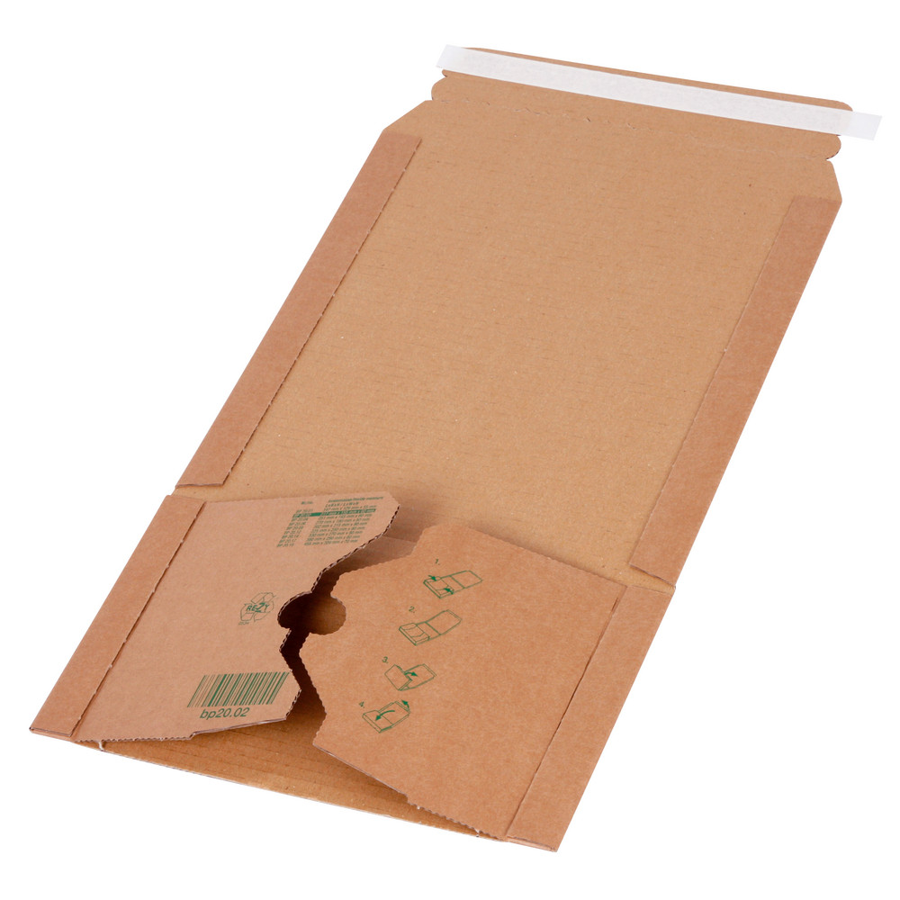 Lot de 20 boîtes d'expédition avec bande adhésive 217x155x60 mm