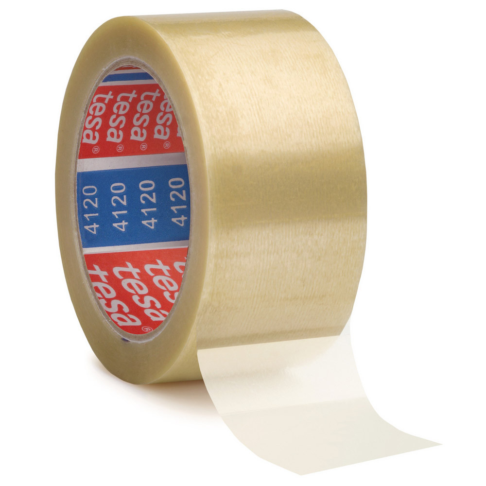 Ruban adhésif d'emballage PVC Tesa 4120, 50 mm x 100 m, Transparent