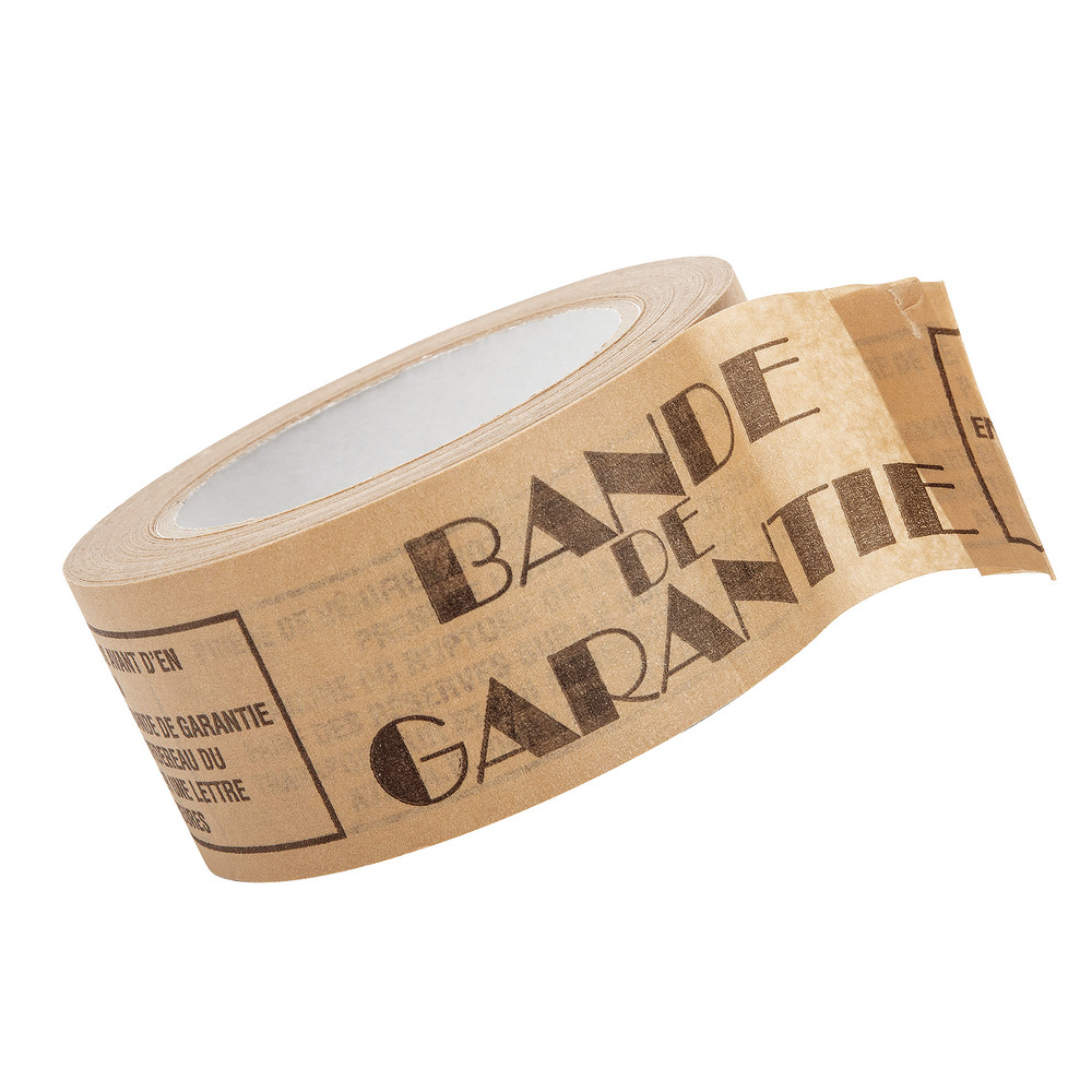 Ruban adhésif en papier kraft 80g/m2 bande de garantie 50 mm x 50 m, lot de 6 rubans