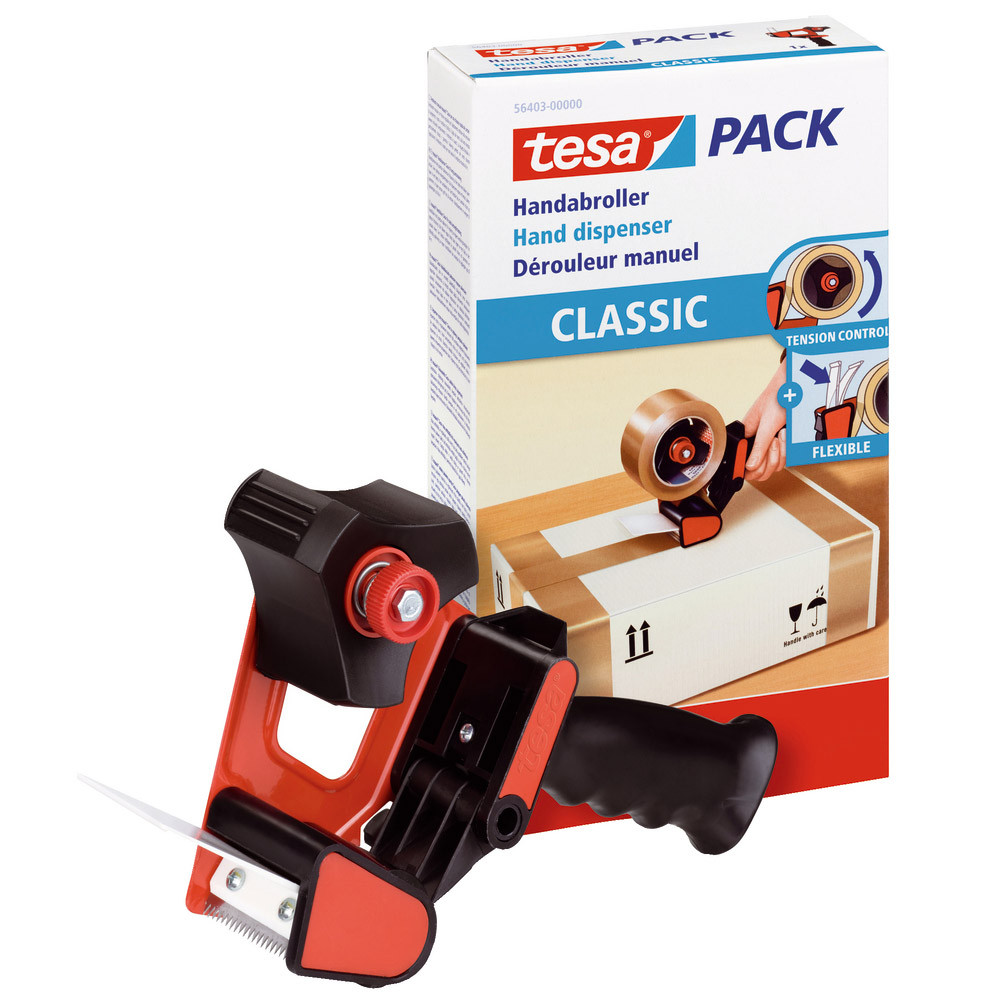 Dévidoir à poignée type pistolet pour rubans d'emballage Tesa