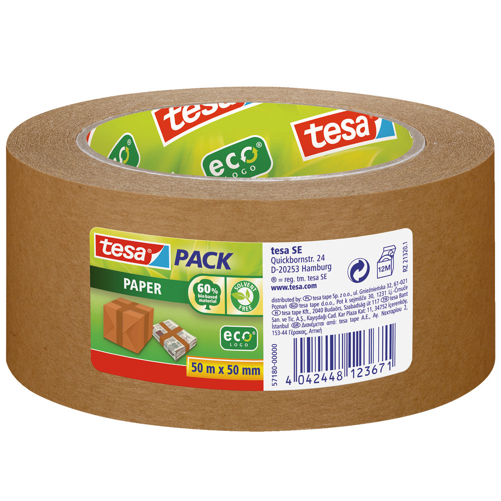 6 rubans adhésifs Tesa kraft écologique 50mm x 50m
