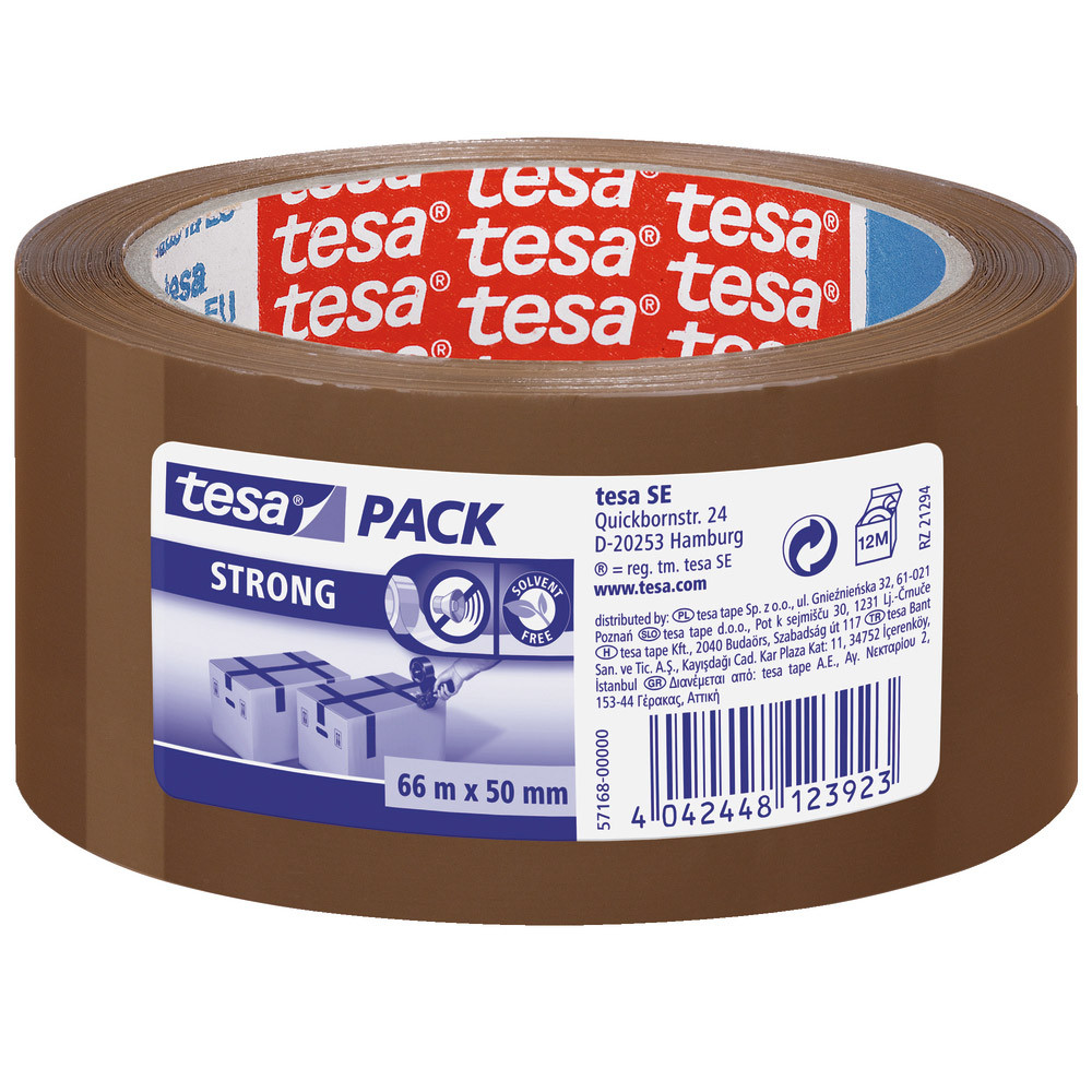 6 rubans adhésifs polypropylène Tesa havane 50 mm x 66 m