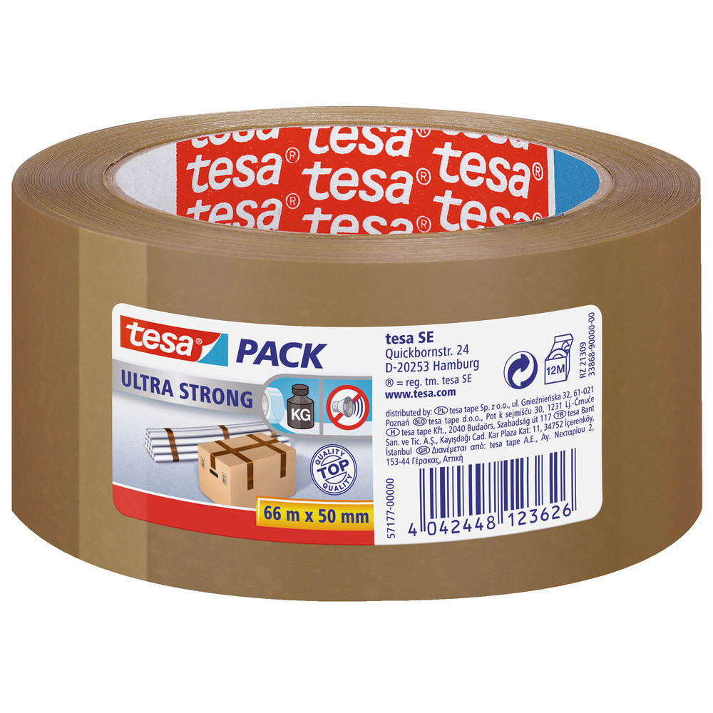 6 rubans adhésifs Tesa PVC 57177 Havane 50 mm x 66 m