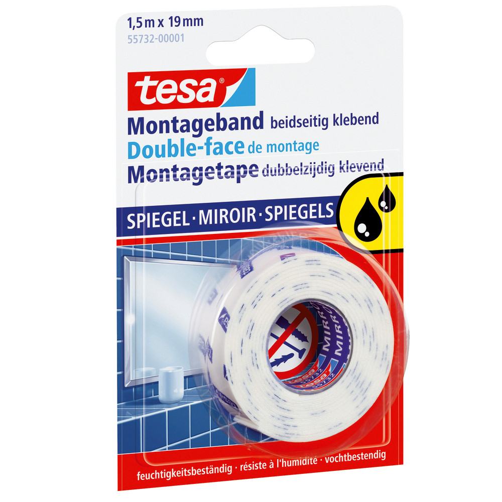 1 rouleau adhésif double face mousse 19 mm x 1,5 m TESA
