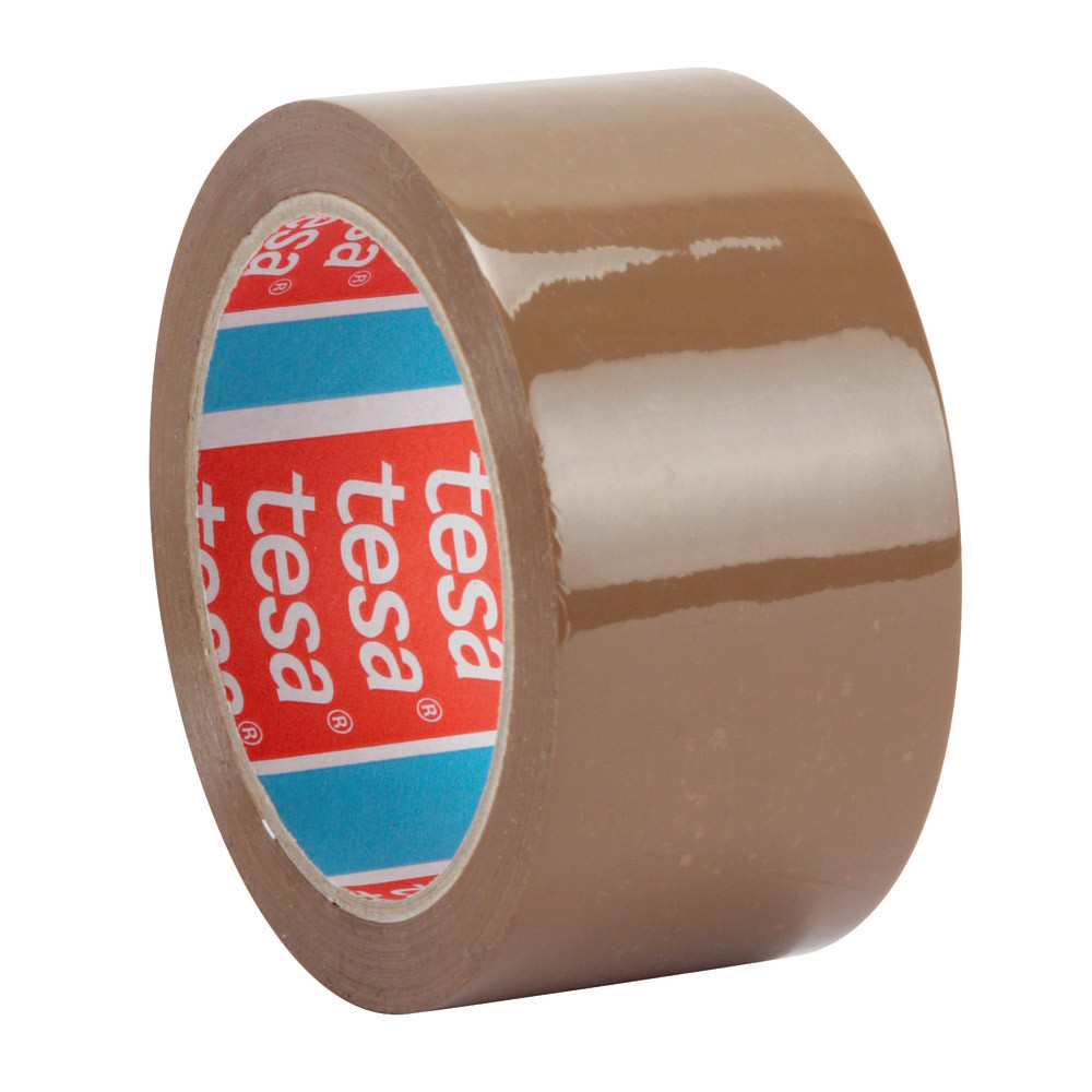 6 rubans adhésifs polypropylène havane Tesa, 66 m x 50 mm