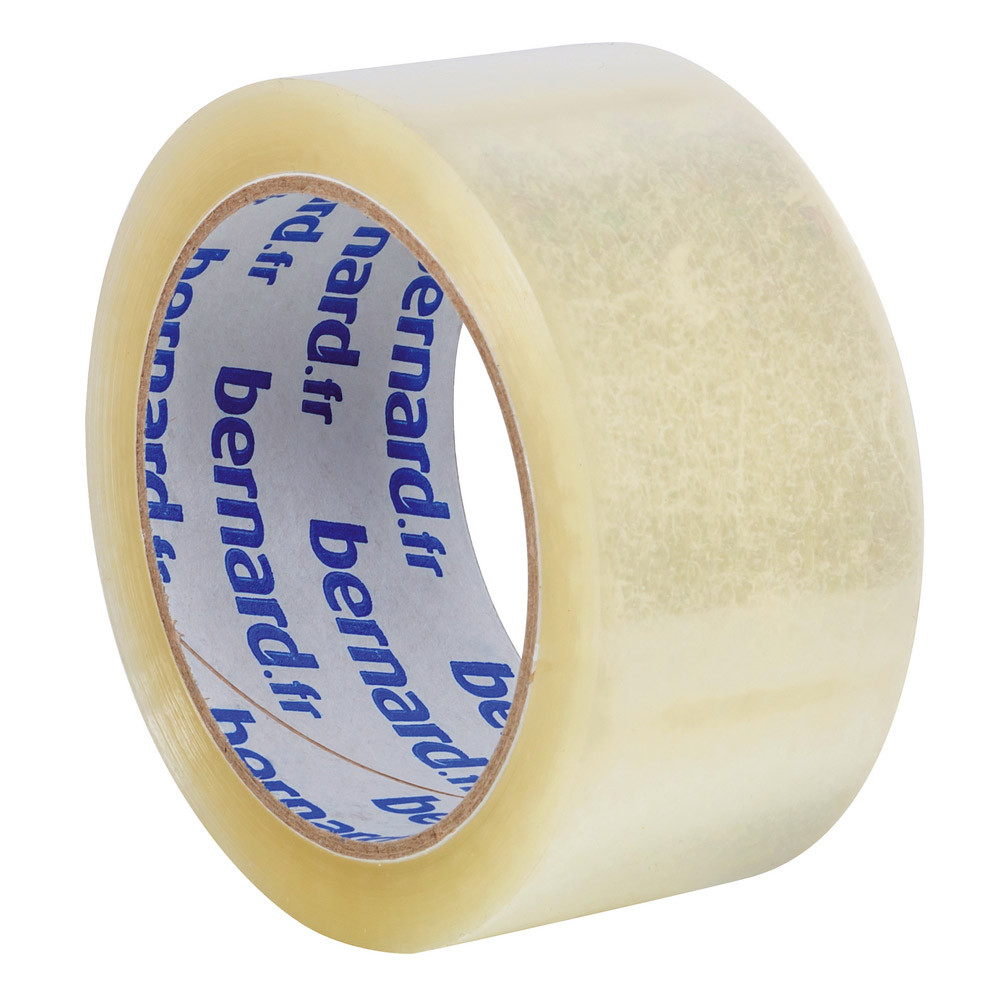 6 rubans adhésifs d'emballage PP silencieux Bernard, 48 mm x 66 m, transparent