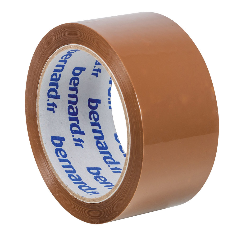 6 rubans adhésifs d'emballage PP silencieux Bernard, 48 mm x 66 m, havane
