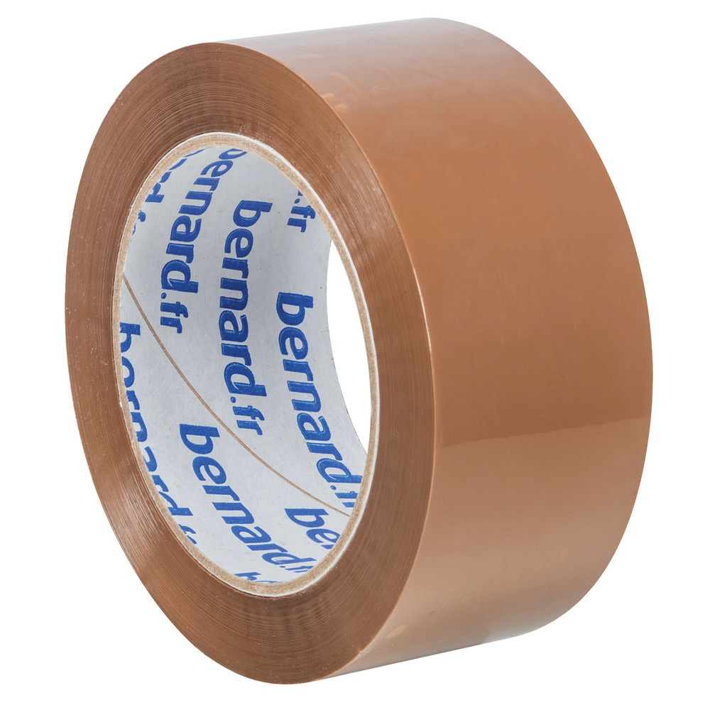 6 rubans adhésifs d'emballage PP silencieux Bernard, 48 mm x 100 m, havane