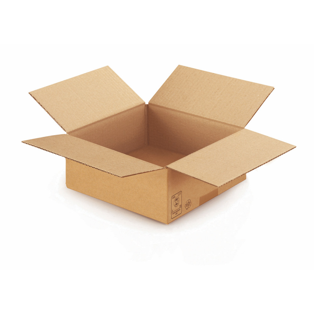 Caisse carton brune simple cannelure RAJA 25x25x10 cm