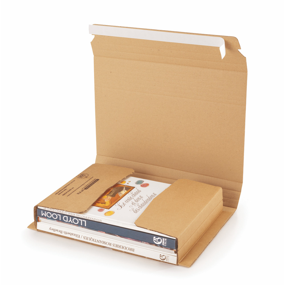 Etui postal carton brun avec fermeture adhésive RAJA Standard 33x25 cm