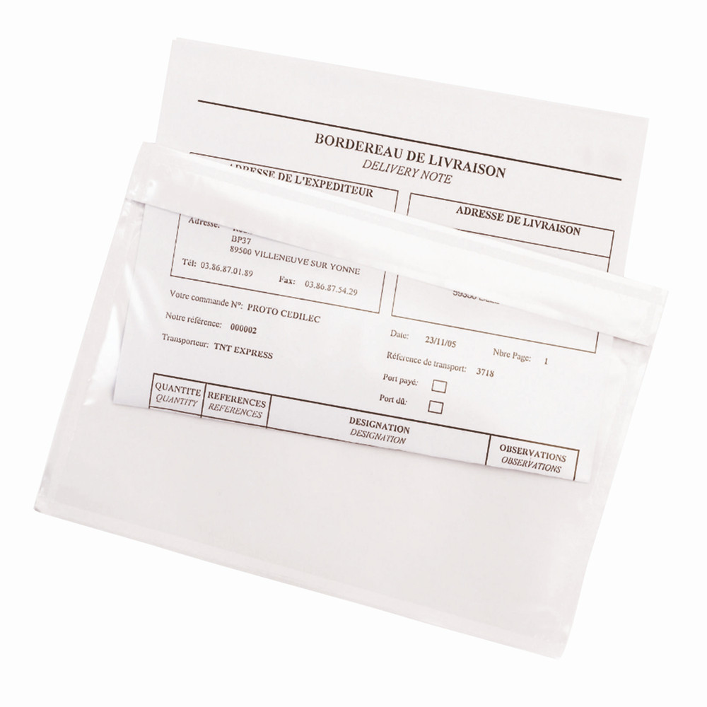 Pochette porte-documents transparente 70 microns 320x235 mm