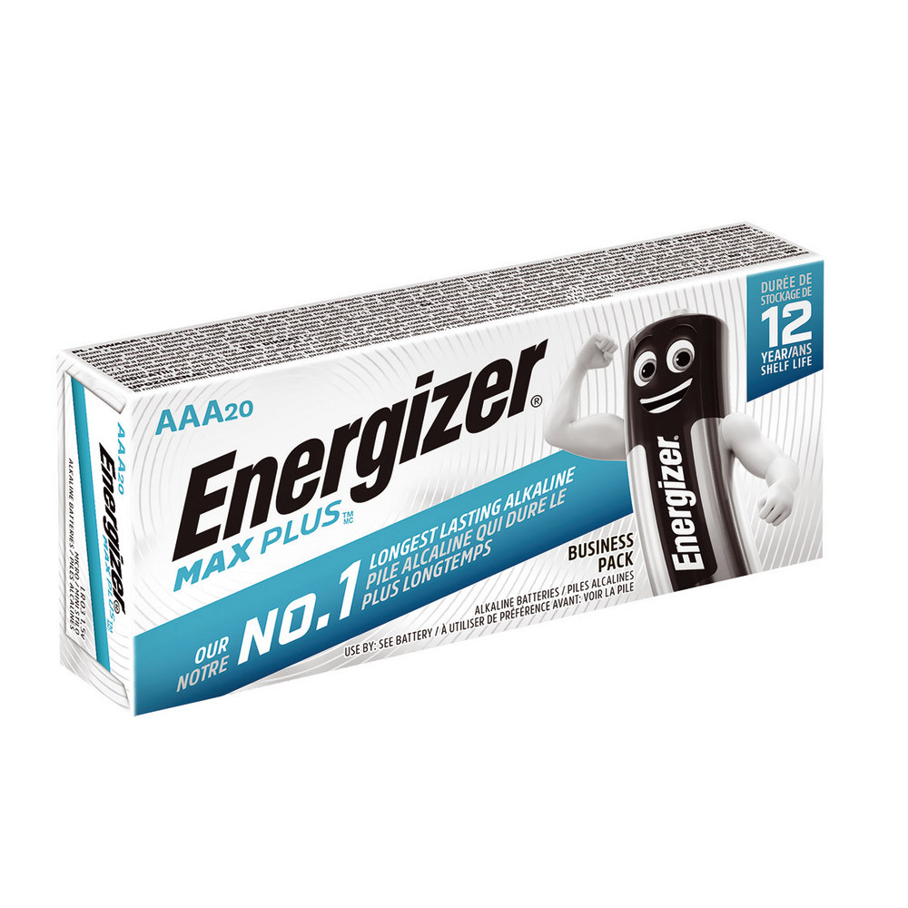 Piles Energizer Max Plus Business AAA, lot de 20 piles