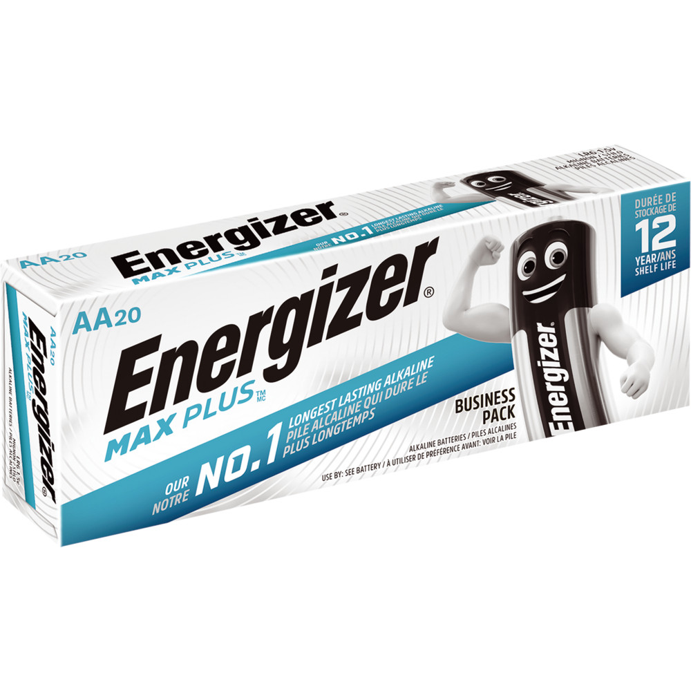Piles Energizer Max Plus Business AA, lot de 20 piles