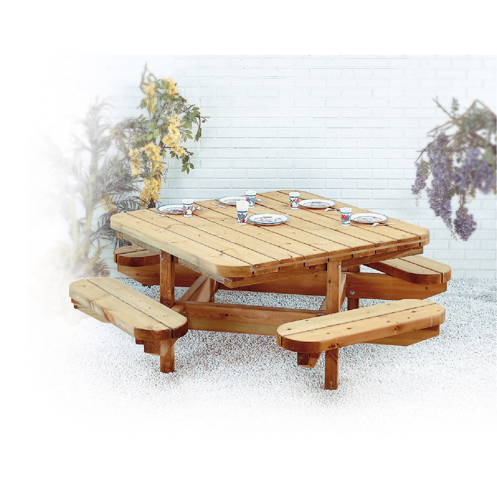Table pique-nique en bois 8 places