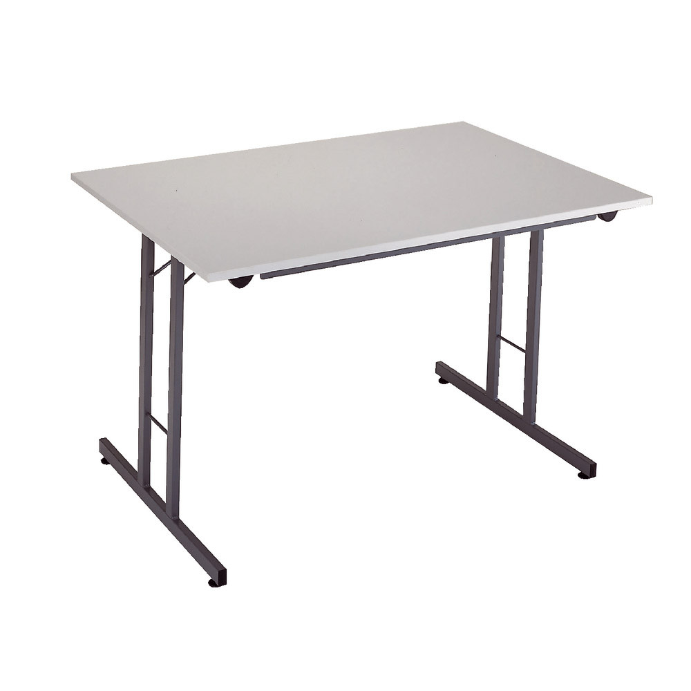 Table pliante 120 x 80 cm plateau gris/pieds gris