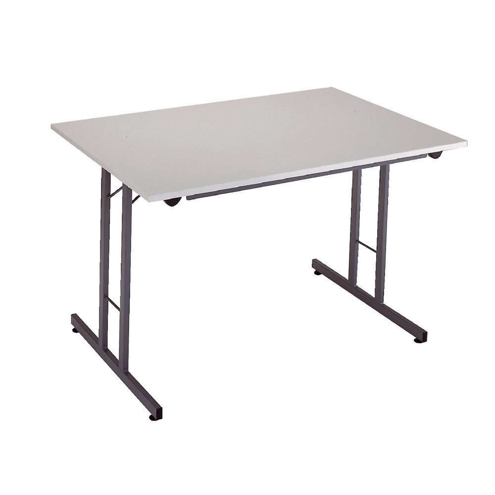 Table pliante 160 x 80 cm plateau gris/pieds gris