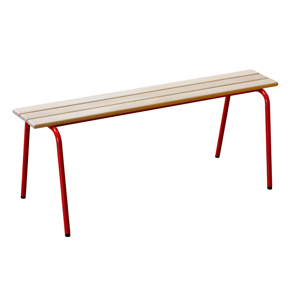 Banc scolaire sans dossier 120 cm pieds rouges