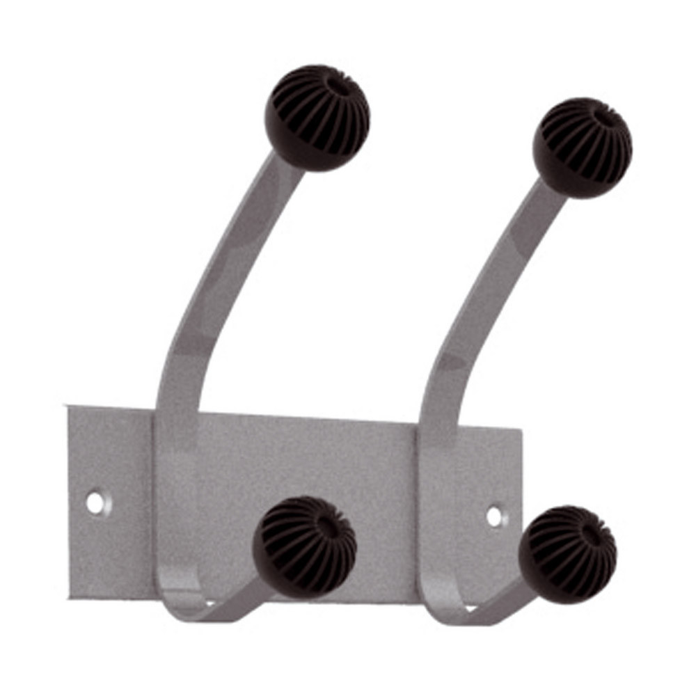 Patères doubles 2 boules gris métal Unilux