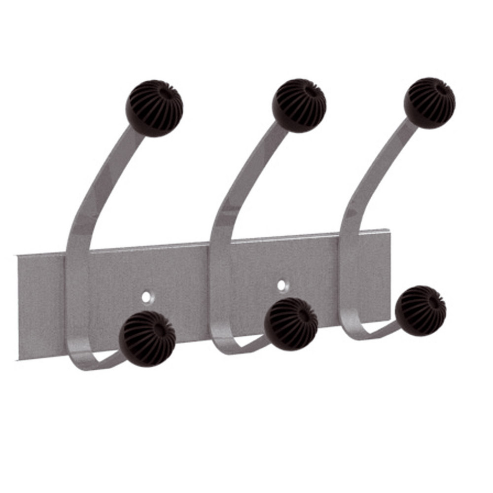 Patères doubles 3 boules gris métal Unilux