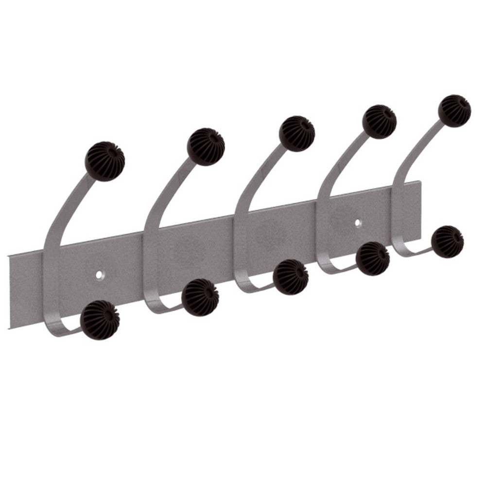 Patères doubles 5 boules gris métal Unilux