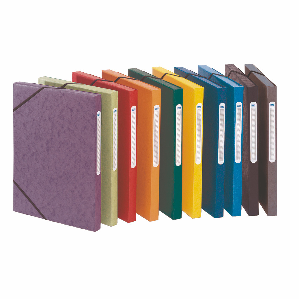 10 chemises 3 rabats à élastiques Raja, 24 x 32 cm, dos 2,5 cm, carte lustrée 5/10, avec étiquette,