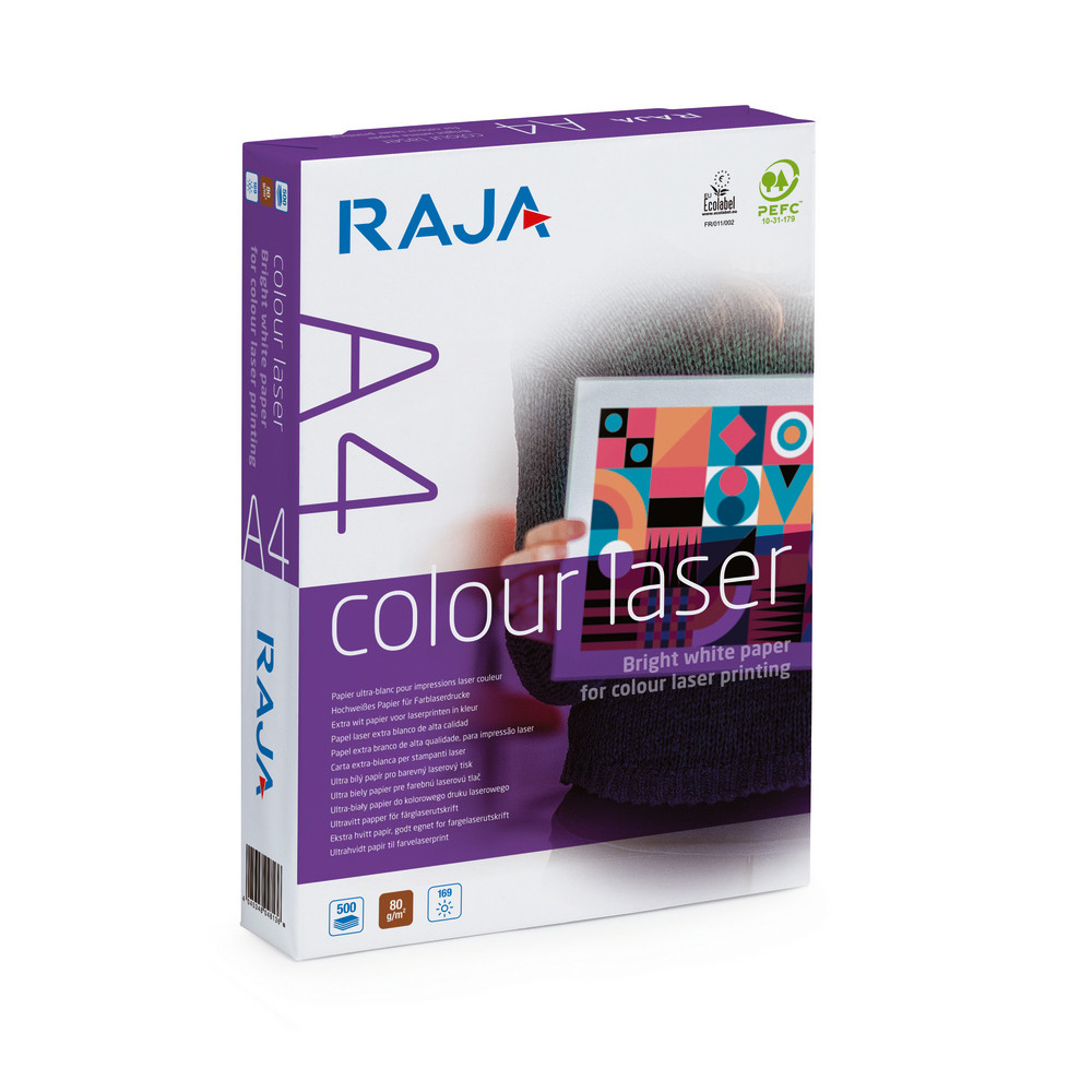 5 ramettes Papier Raja colour laser format A4 90 gr coloris blanc