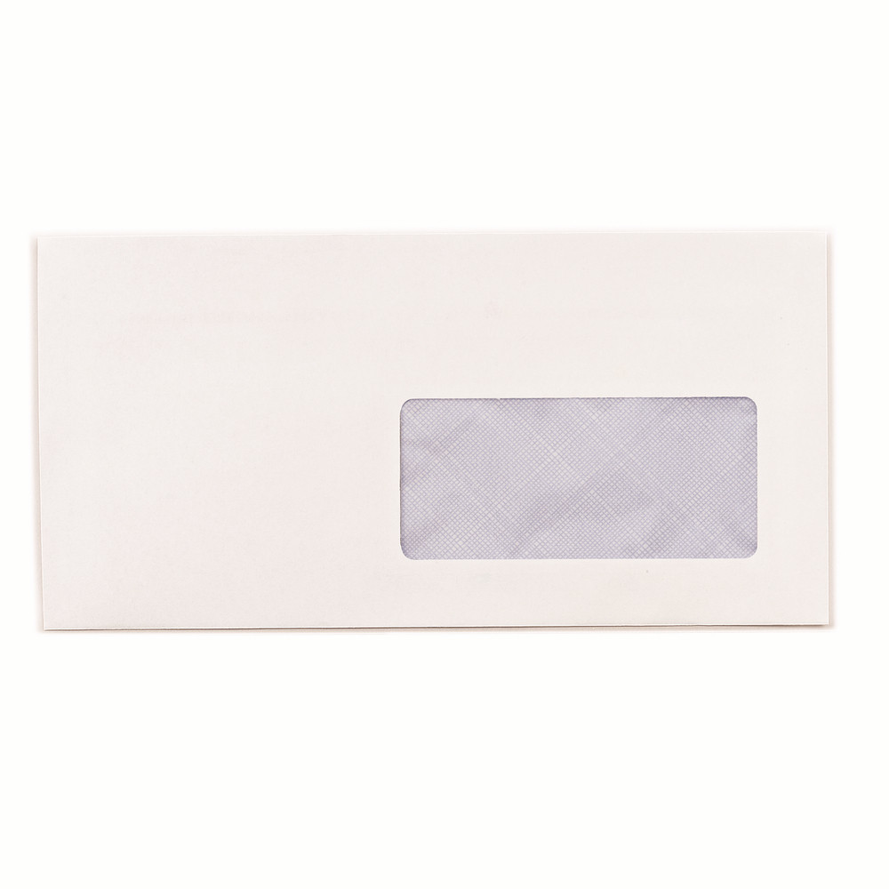Enveloppes blanches Raja, bande autocollante, 110 x 220 mm, lot de 500