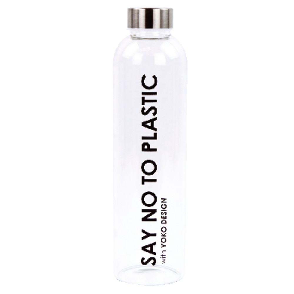 Bouteille en verre transparent Say no to plastic Yoko Design, 750 ml