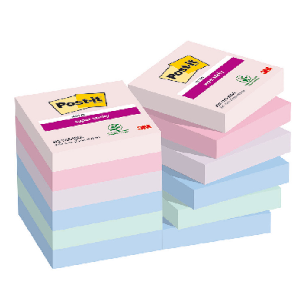Notes repositionnables Collection Soulful Post-it, 12 blocs 47,6 x 47,6 mm