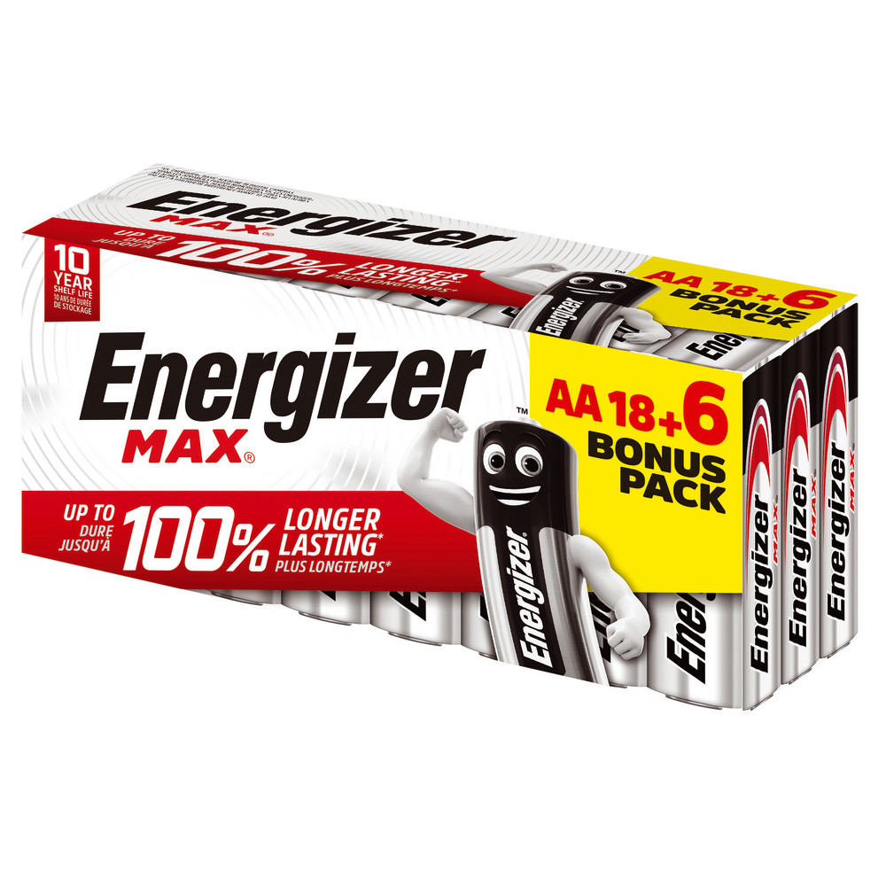 Pack promo 18 piles alcalines Energizer LR 06 - Type AA + 6 offertes