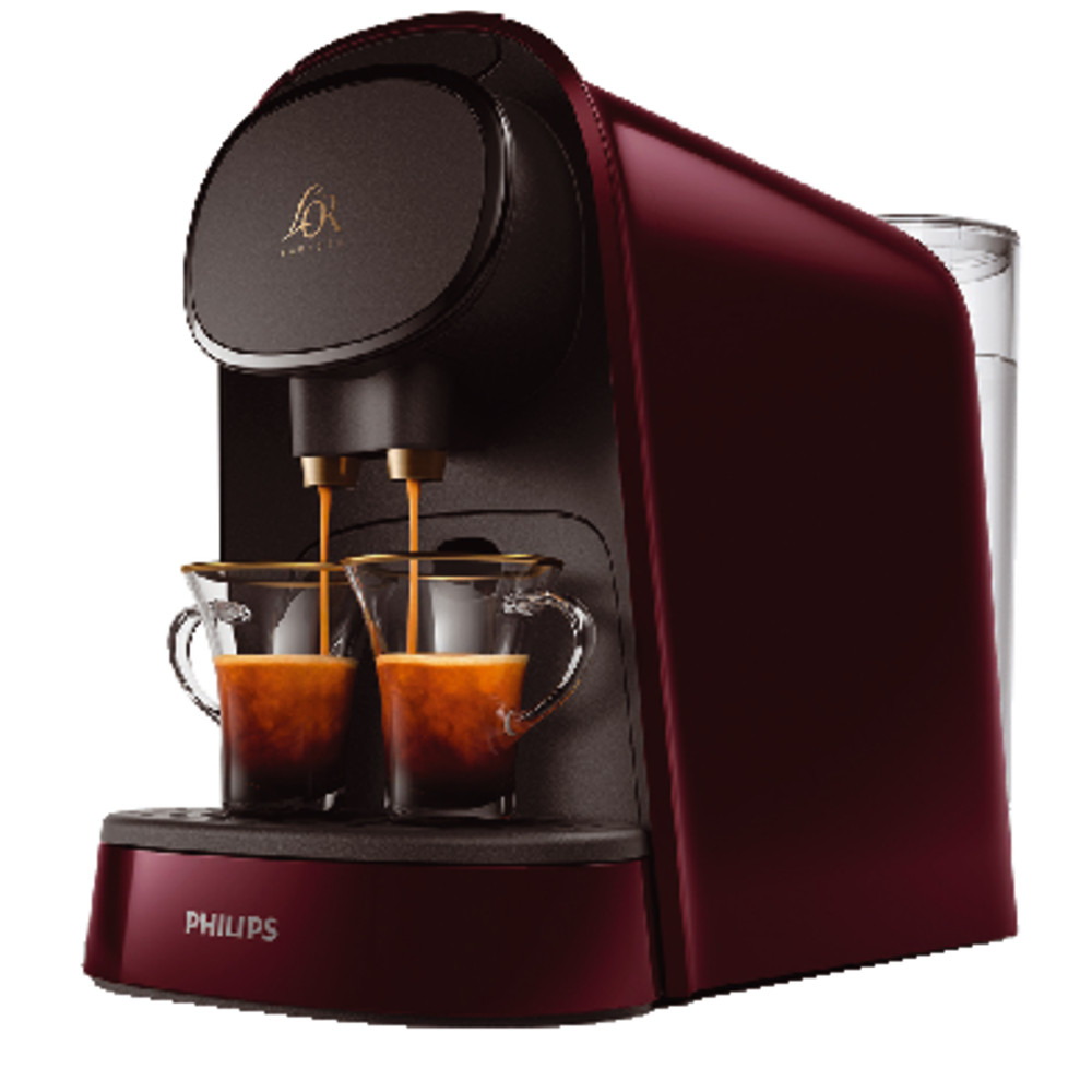 Machine à café à capsules doubles Philips, coloris rouge