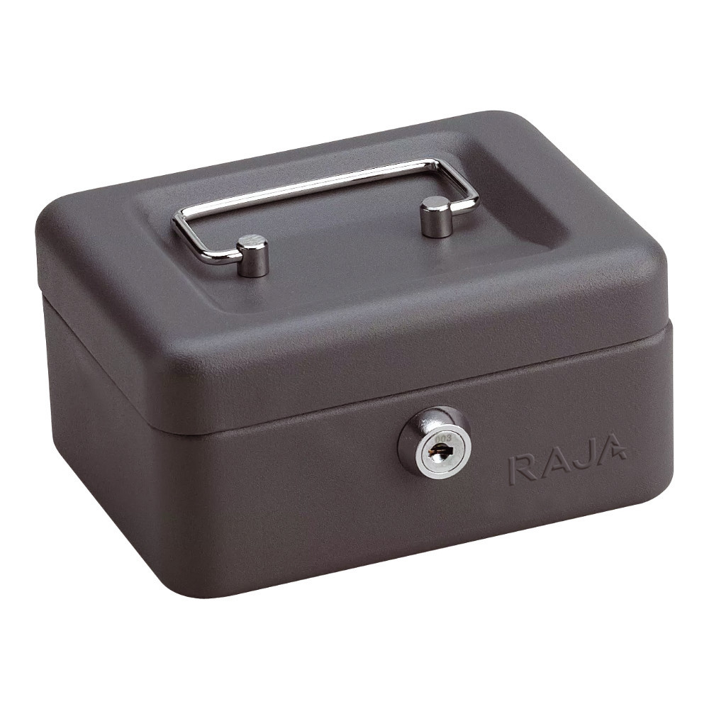 Caissette à monnaie grise Raja compartiments amovibles L. 15 cm