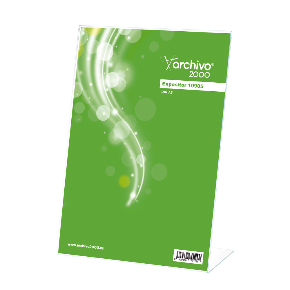 Présentoir de documents A5 incliné Raja, par 3, transparent