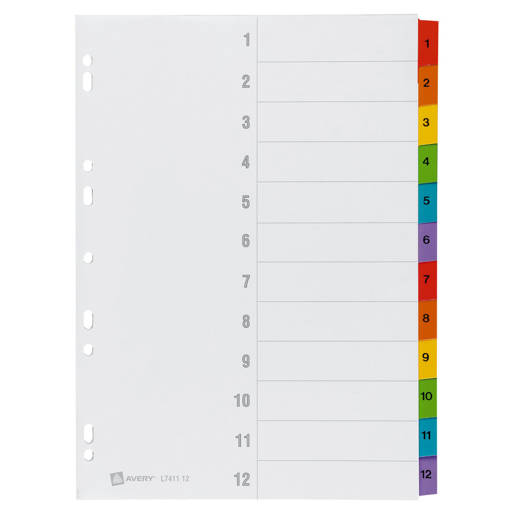 Intercalaires à touches imprimées