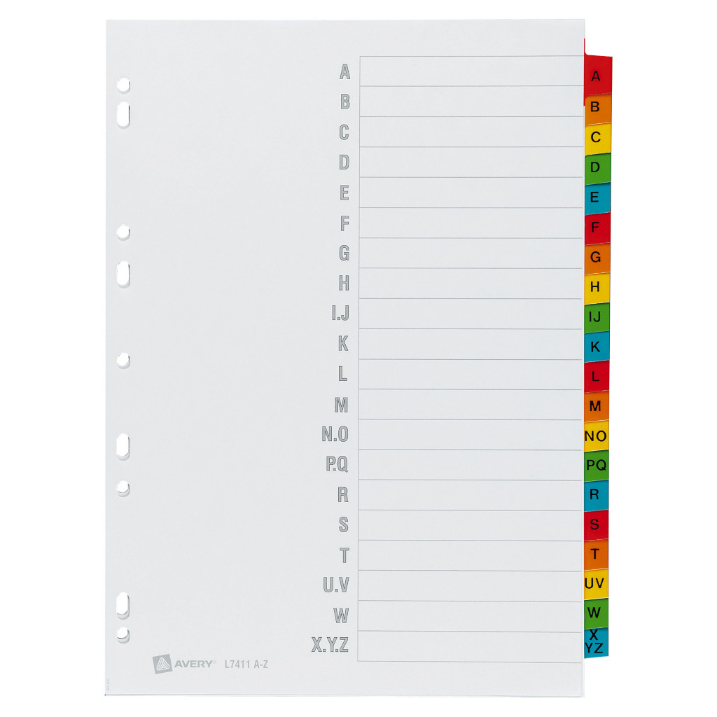 Intercalaires à touches imprimées