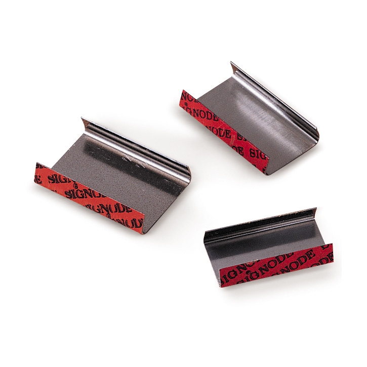 Chape pour cerclage à plat de feuillard acier Signode