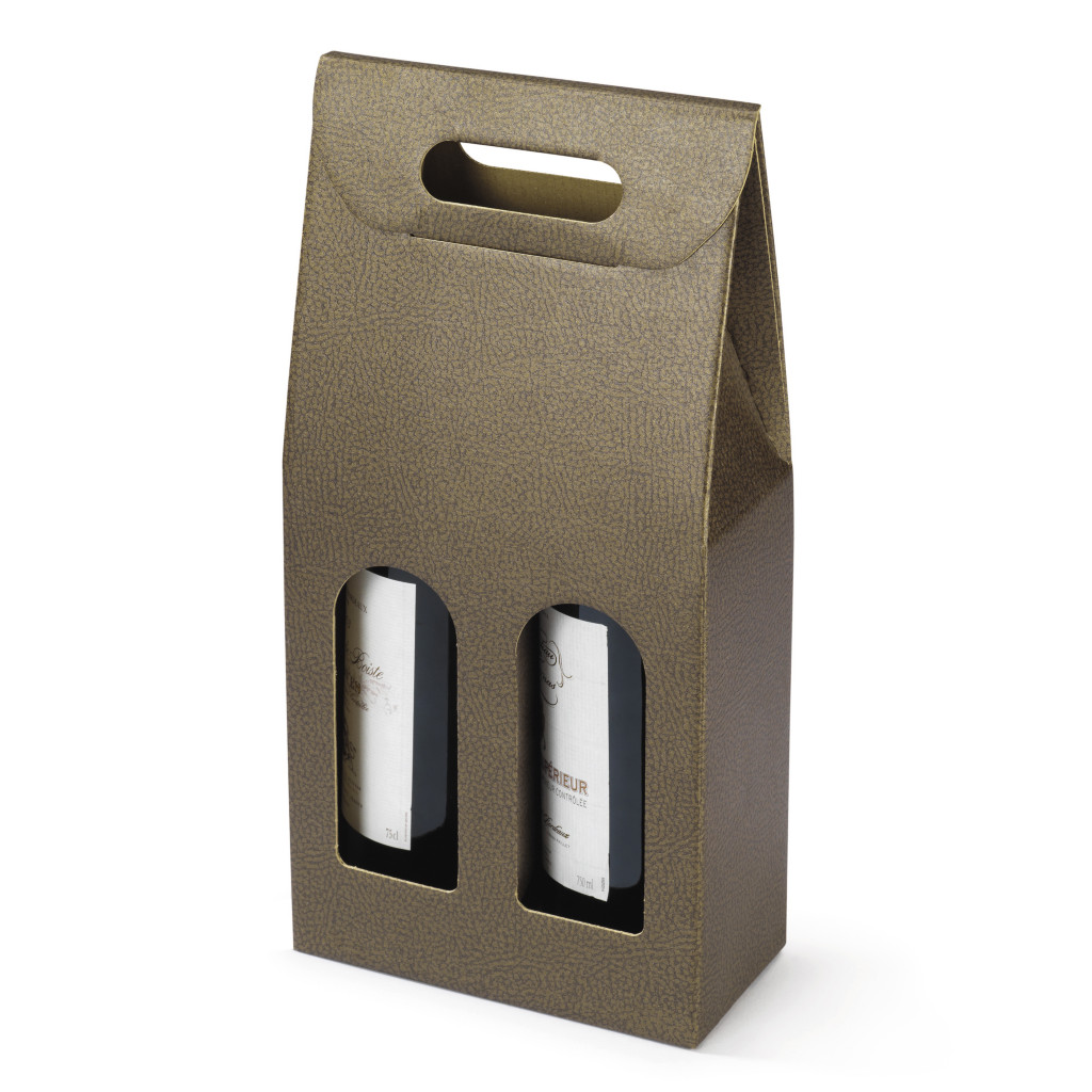 Boîte à poignée pour bouteille effet lézard