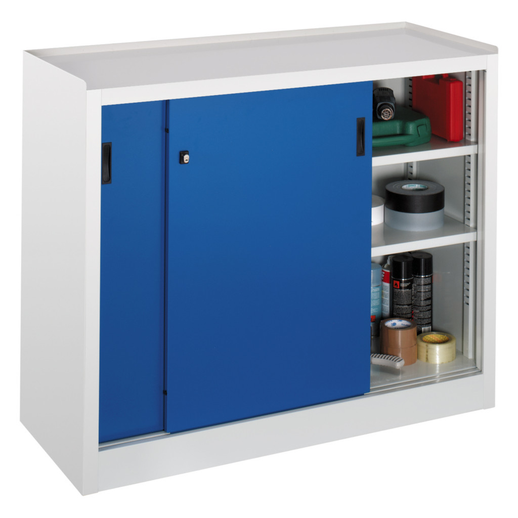 Armoire d'atelier basse 2 portes coulissantes