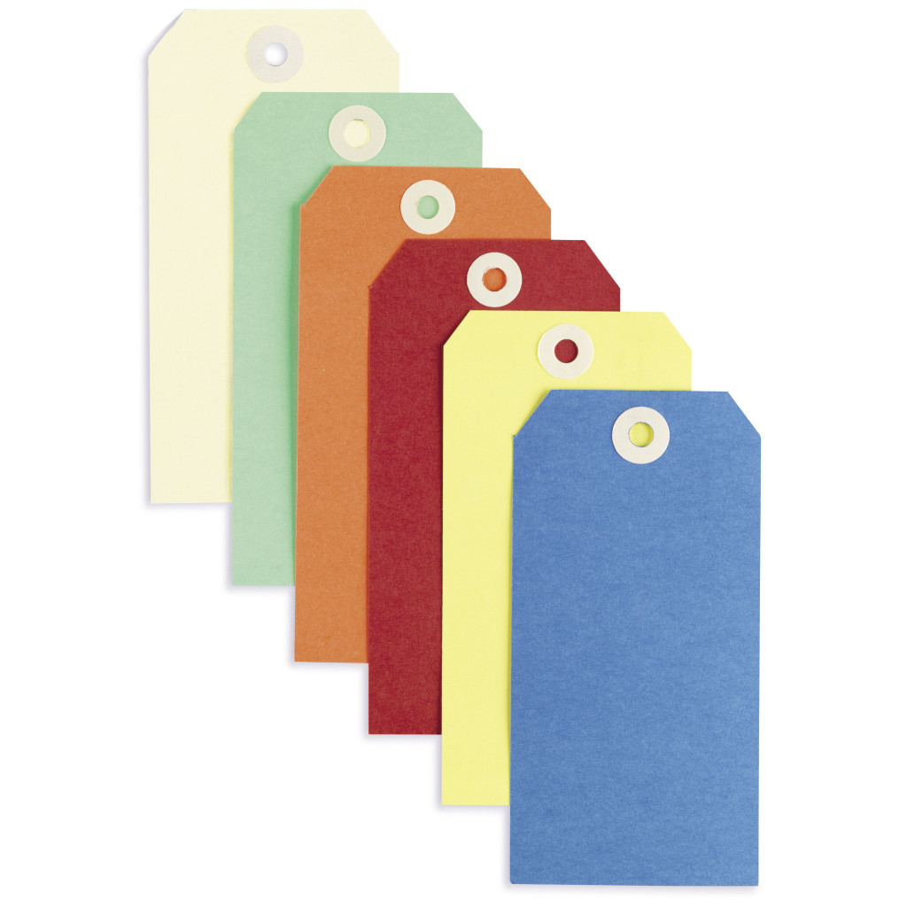 Étiquette américaine cartonnée couleur sans attache