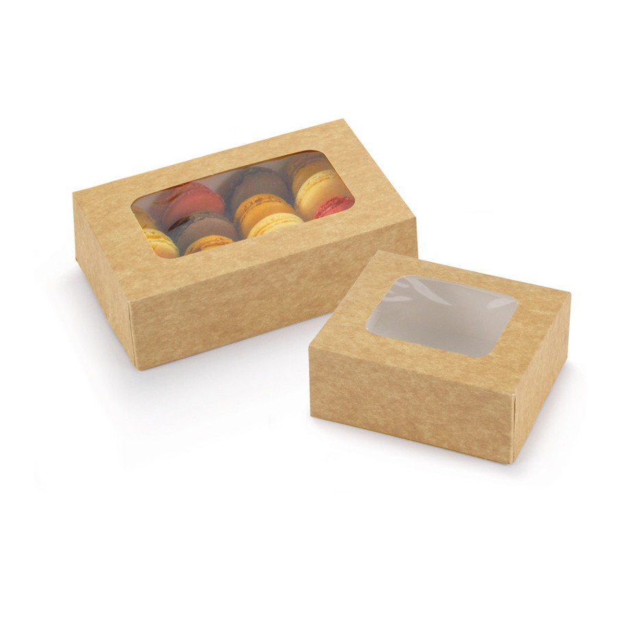 Boîte pâtissière kraft à fenêtre