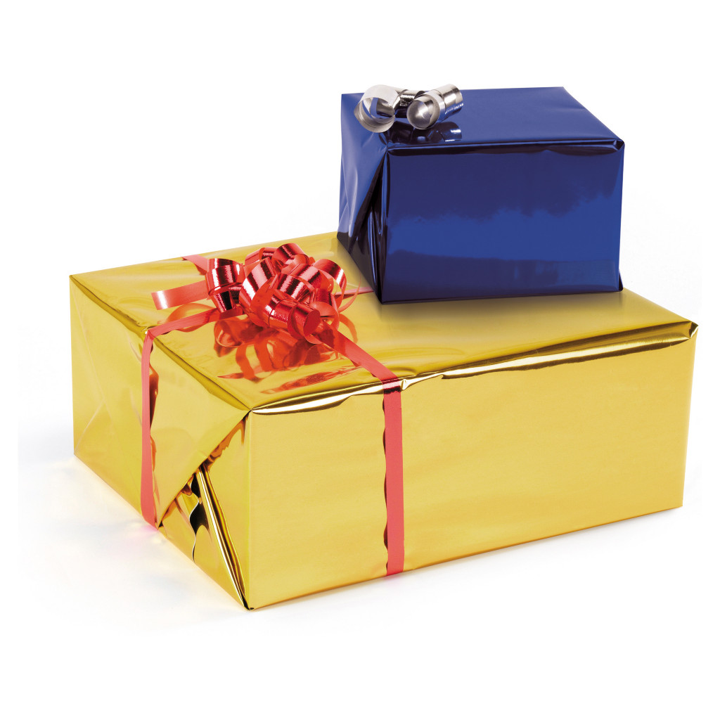 Metallic gift wrap
