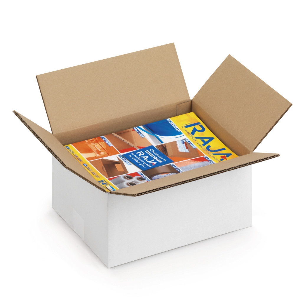 Caisse carton Rajabox blanche double cannelure