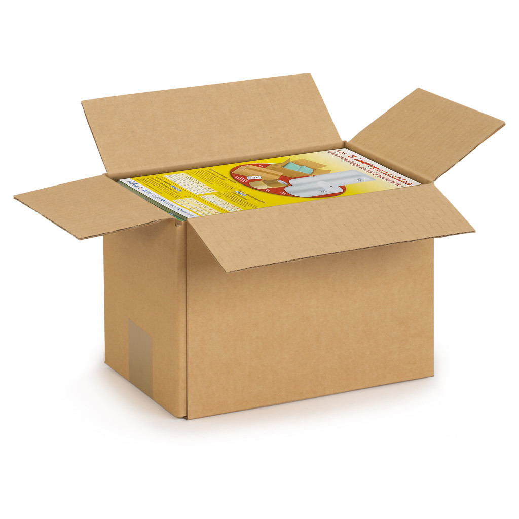 Braune Wellpapp-Faltkartons RAJABOX, 1-wellig, DIN A3 Format