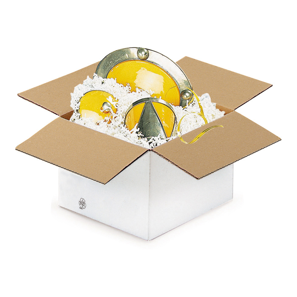 Caisse carton Rajabox blanche simple cannelure