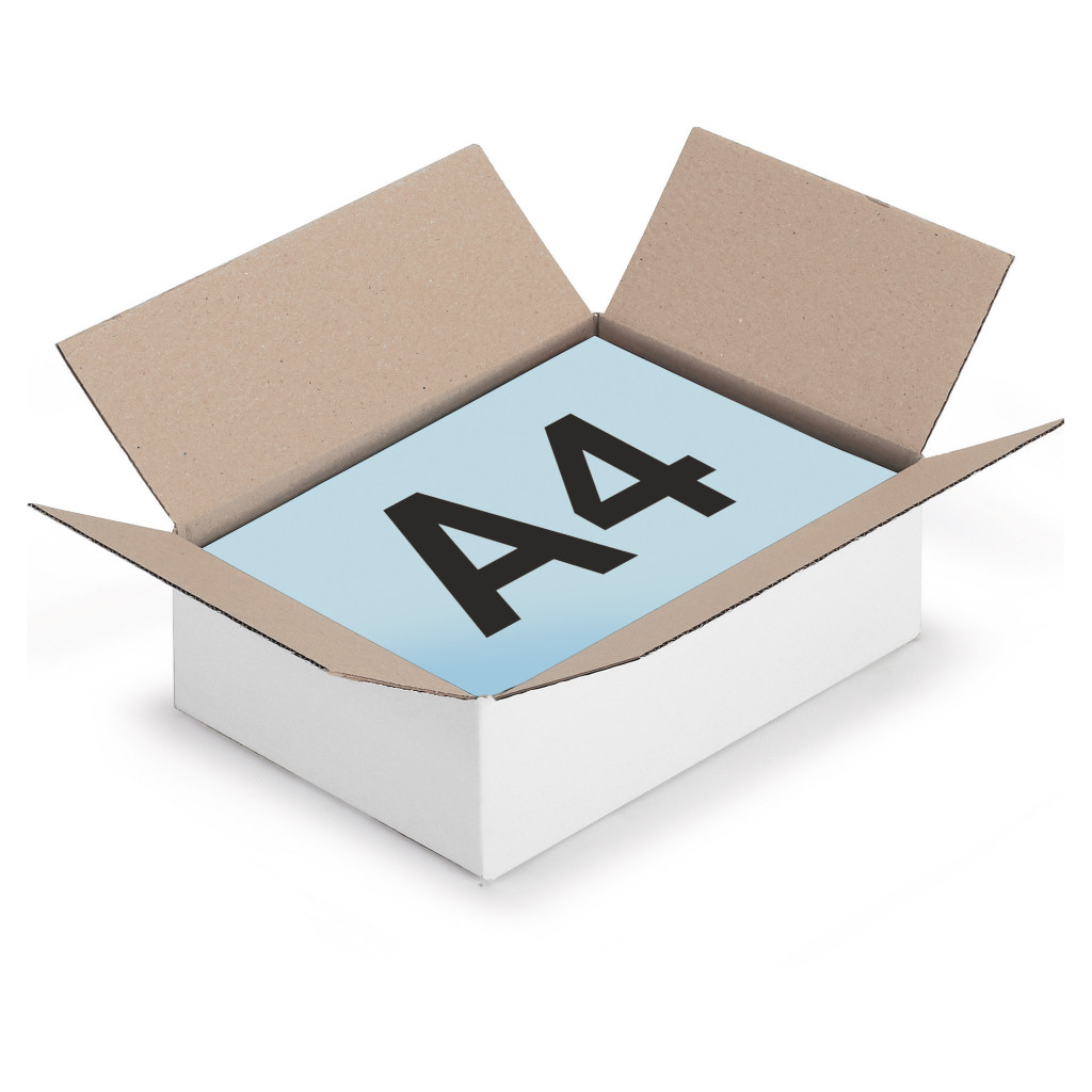 Caisse carton Rajabox blanche simple cannelure