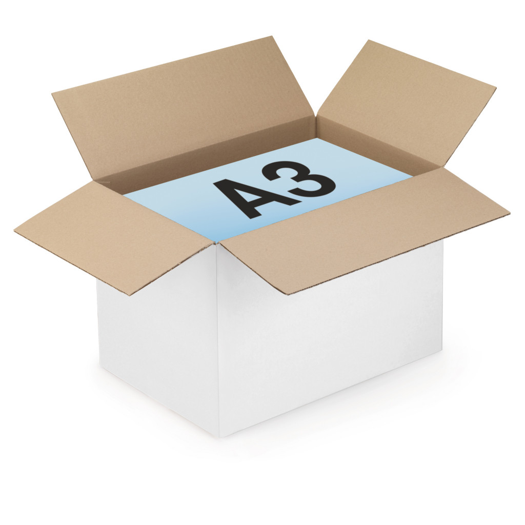 Caisse carton Rajabox blanche simple cannelure